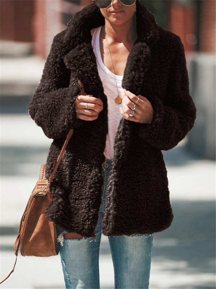 Lune London | Women's Coats with Plush Teddy Bear Light Fleece Coat Snuggly Vintage Sherpa Coat