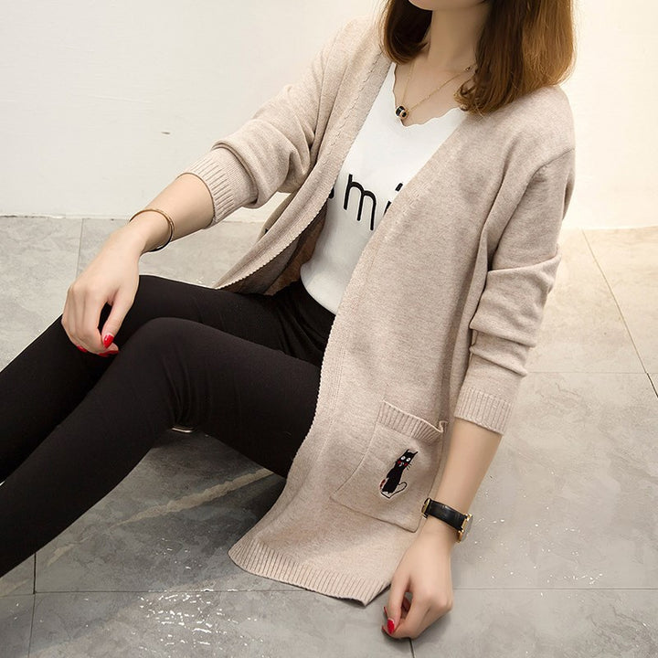 Cardigan décontracté pour femme avec design animal et poches profondes Chic & Stil