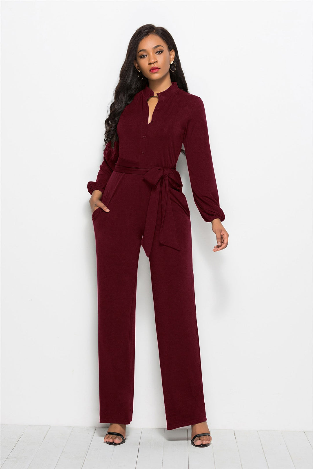 Ladies Elegant Jumpsuit with Tailored Cut and Long Sleeves Lune London