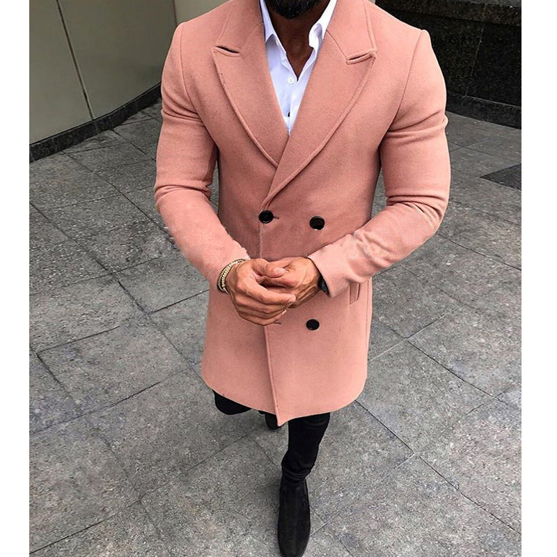 Elegant wool coat for men with double-breasted buttons and slim fit Lune London