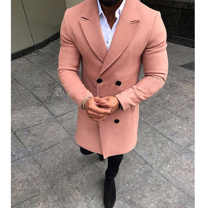 Elegant wool coat for men with double-breasted buttons and slim fit Lune London
