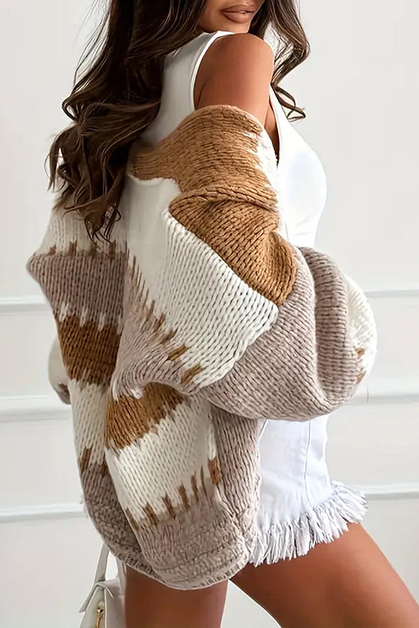 Lune London | Cozy leisure cardigan with contrasting seam detailing