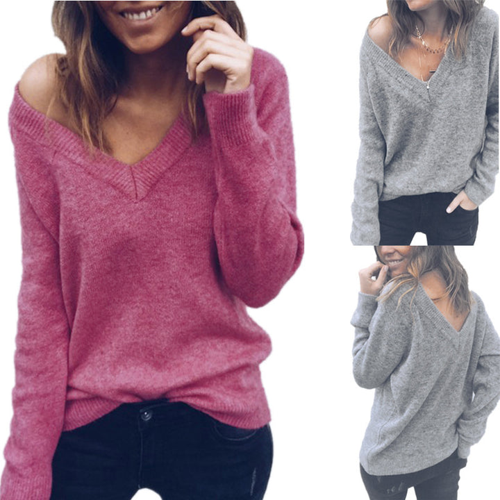 Pull femme avec col en V et coupe décontractée Chic & Stil