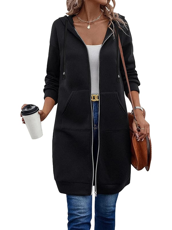 Lune London | Long hooded jacket with zipper