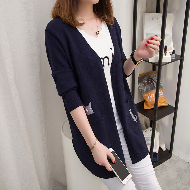 Cardigan décontracté pour femme avec design animal et poches profondes Chic & Stil