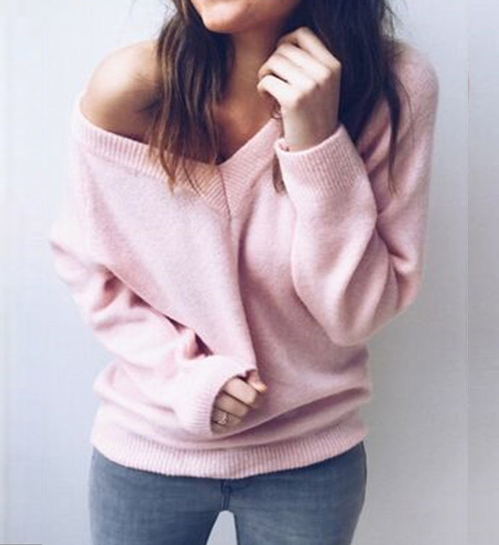 Pull femme avec col en V et coupe décontractée Chic & Stil