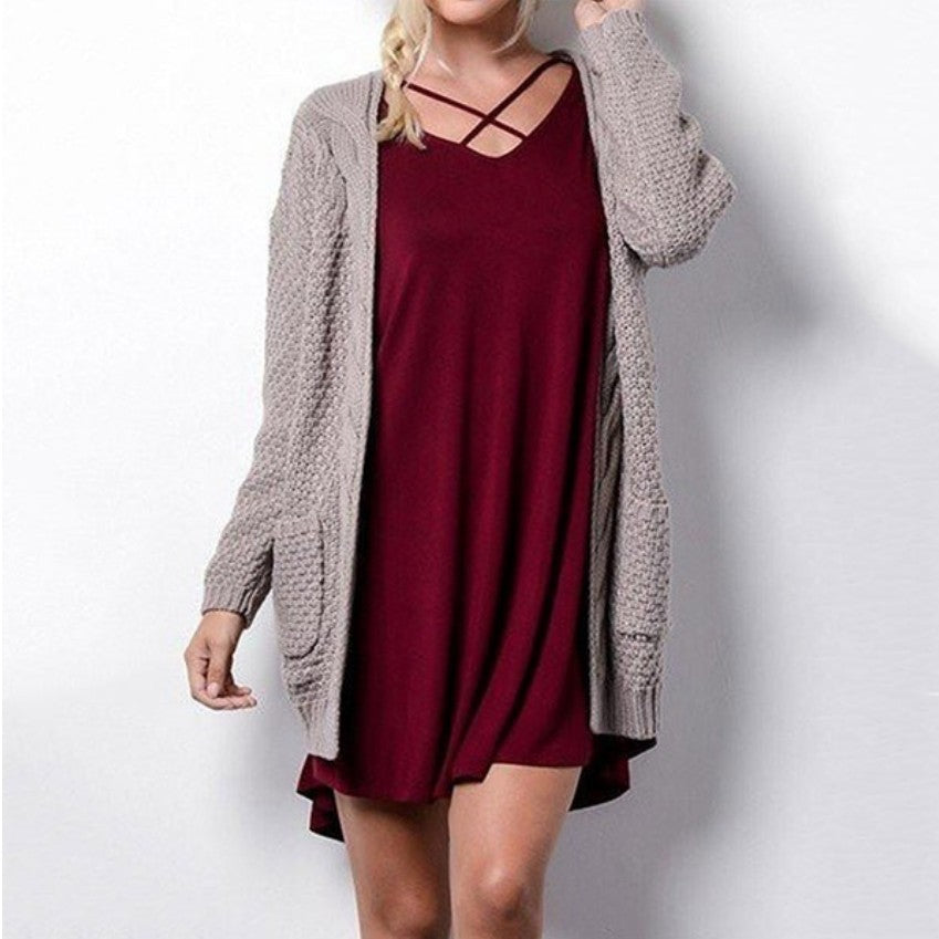 Open front oversized knit jacket for women Lune London