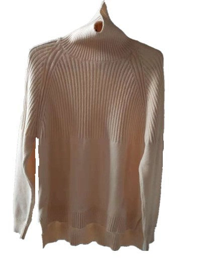 Pull tricoté pour femmes avec col montant et texture côtelée Chic & Stil