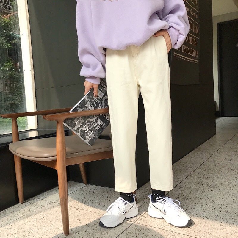 Pantalons décontractés pour femmes à coupe relaxée avec ourlet à revers Chic & Stil