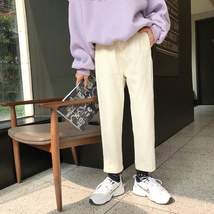 Pantalons décontractés pour femmes à coupe relaxée avec ourlet à revers Chic & Stil