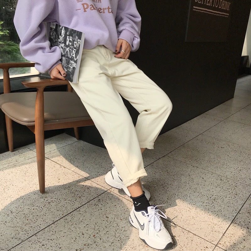 Pantalons décontractés pour femmes à coupe relaxée avec ourlet à revers Chic & Stil