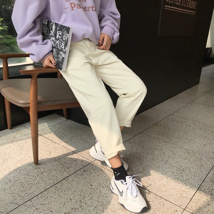 Pantalons décontractés pour femmes à coupe relaxée avec ourlet à revers Chic & Stil
