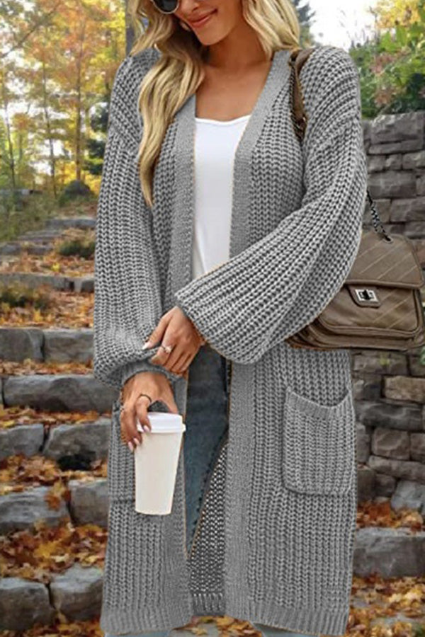 Lune London | Length Loose Oversized Double Pocket Cardigan Sweater Jacket