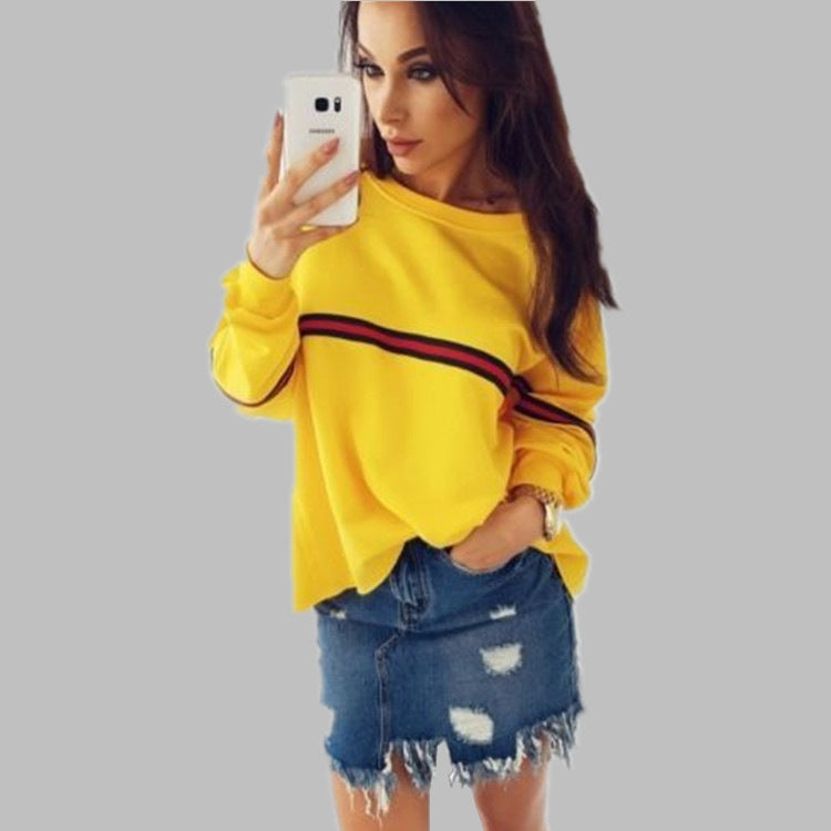 Women oversized casual sweater with color block pattern Lune London