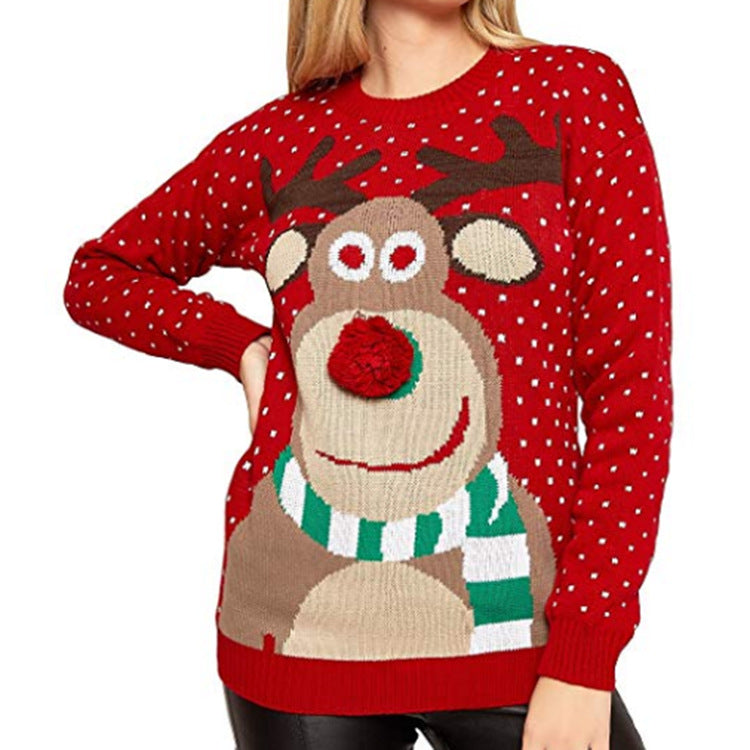 Women's Christmas sweater with a cheerful reindeer pattern and colorful details Lune London