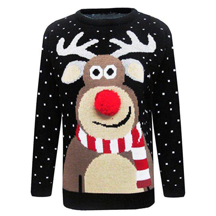Women's Christmas sweater with a cheerful reindeer pattern and colorful details Lune London