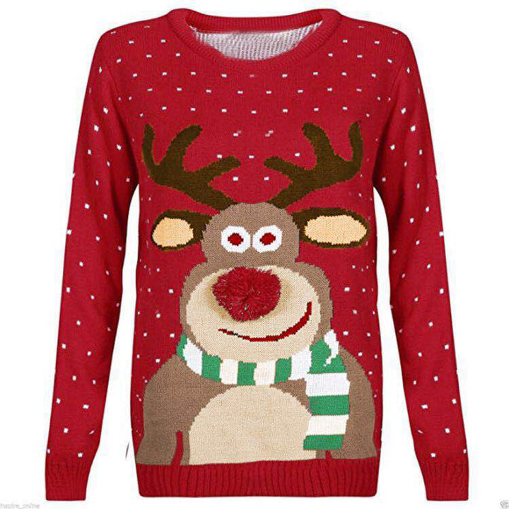 Women's Christmas sweater with a cheerful reindeer pattern and colorful details Lune London