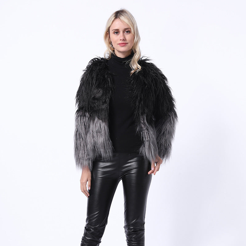 Lune London | Women's Extravagant Faux Fur Bolero Jacket with High Neck