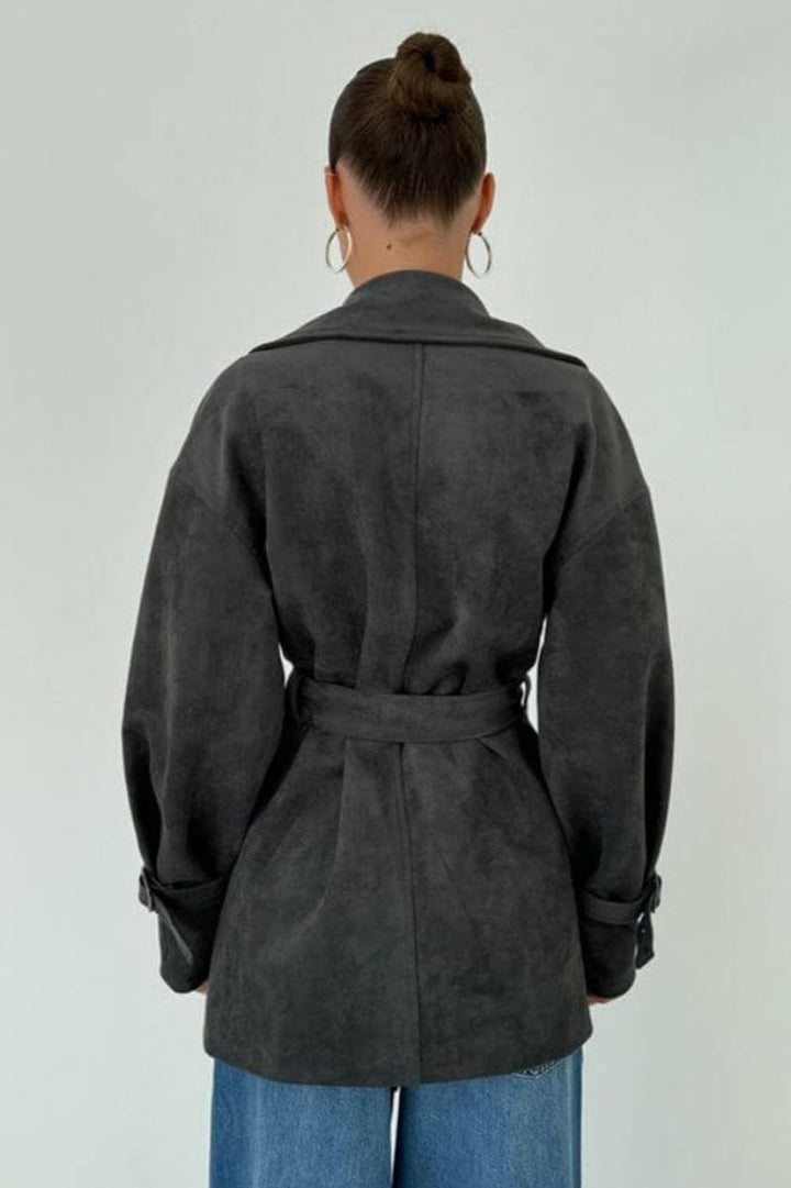 Lune London | Suede Lapel Waistband Jacket Coat