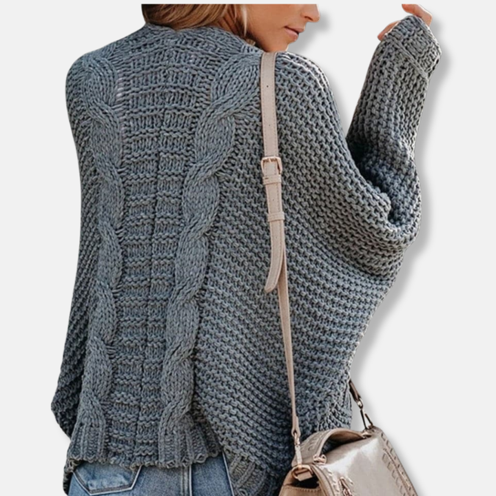Lune London | Wool Oversized Cardigan - Ribbed Open Front Pocket Cardigan