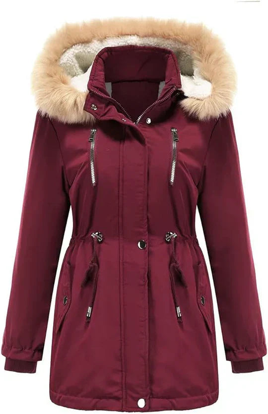Lune London | Longer Coat with Hood Made Of Faux Fur and Fleece Lining