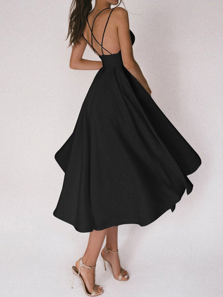 Lune London | Grace The Elegant Spaghetti Strap Dress with V-Neck
