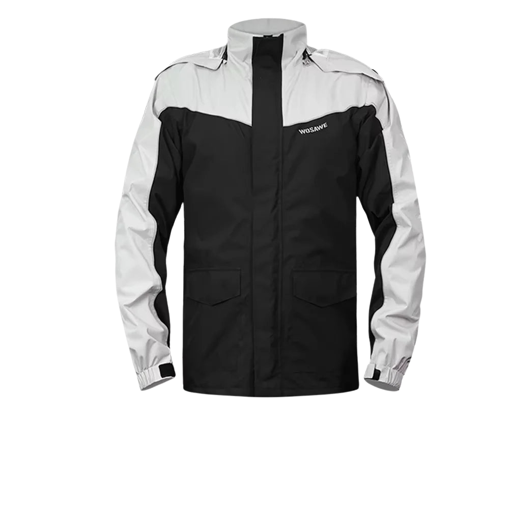 Lune London | Men's Waterproof Motorcycle Rain Jacket - Reflective Black/Green S-2XL