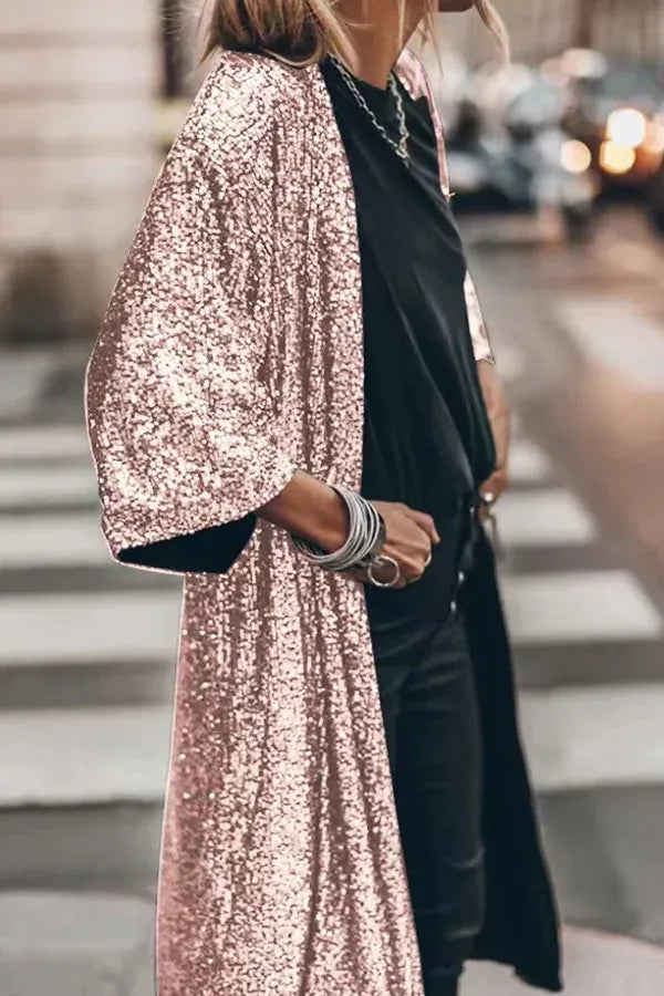 Lune London | Glamour Kimono Made Of Sequins with Keyhole