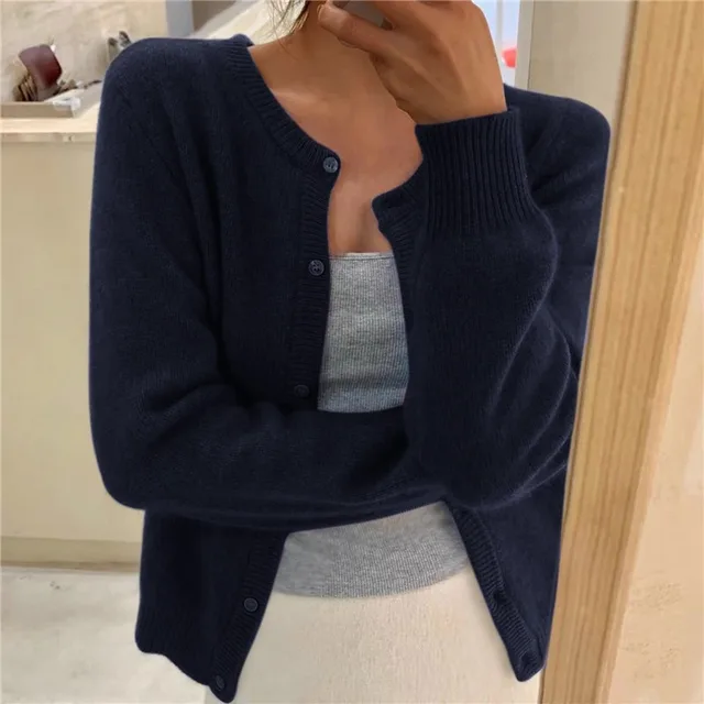 Chic Und Stil | Knit Women's Jacket Solid Color for Comfort
