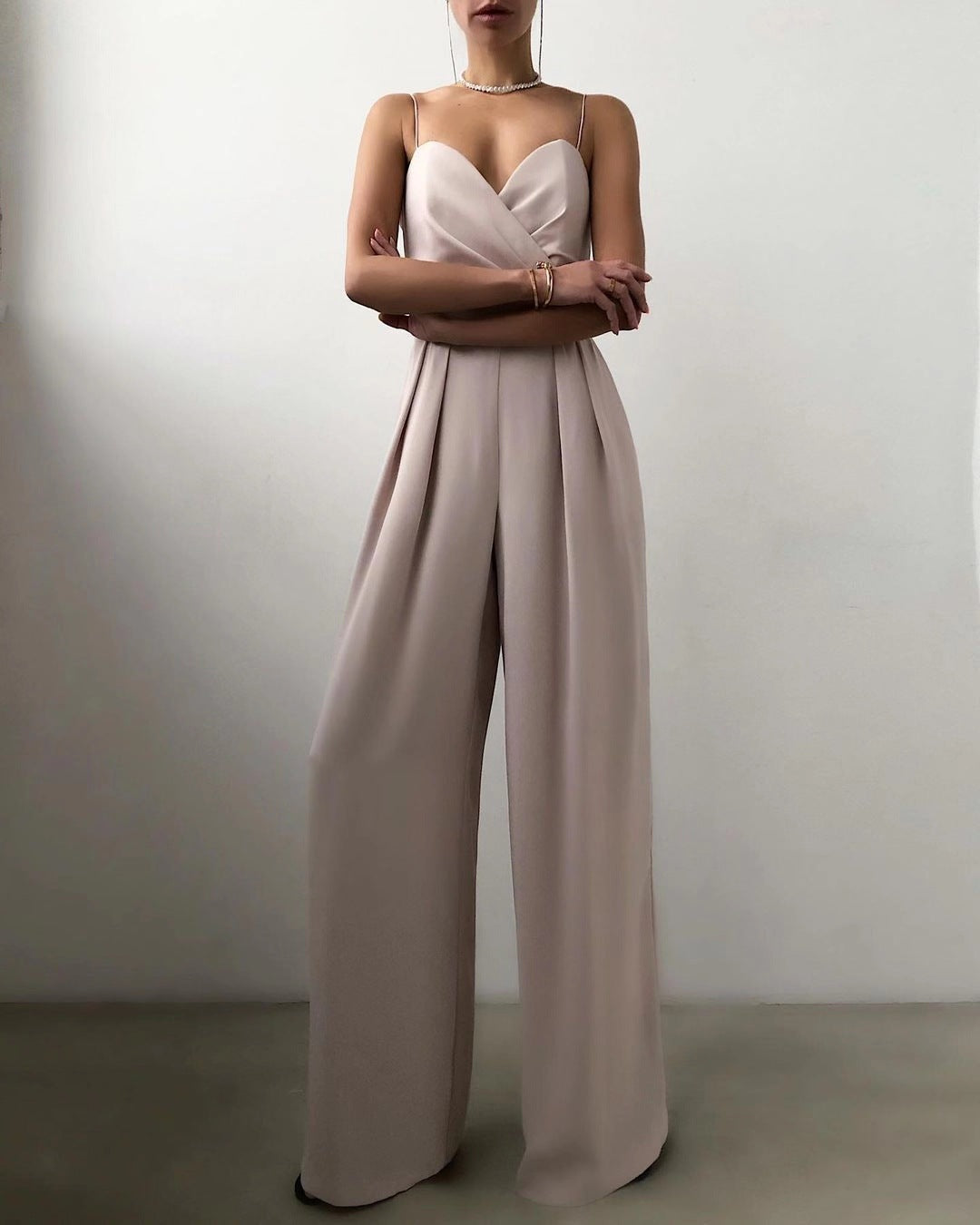 Lune London | Women's Elegant Flowing Jumpsuit with Spaghetti Straps for Festive Occasions