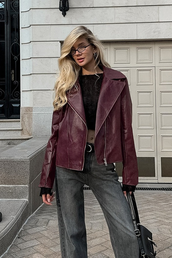 Lune London | Red PU Leather Jacket