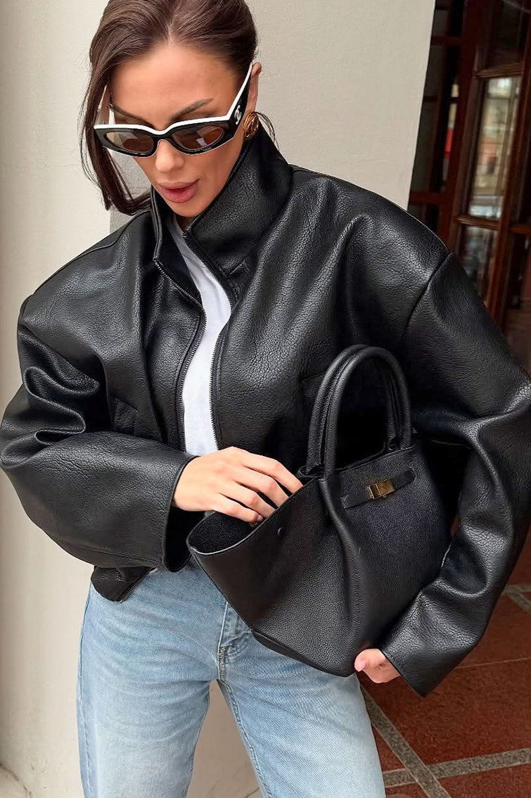 Lune London | Black PU Leather Jacket