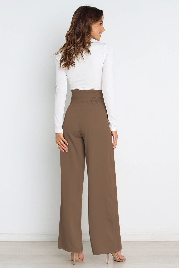Lune London | High Waist Paperbag Pants with Bow Detail