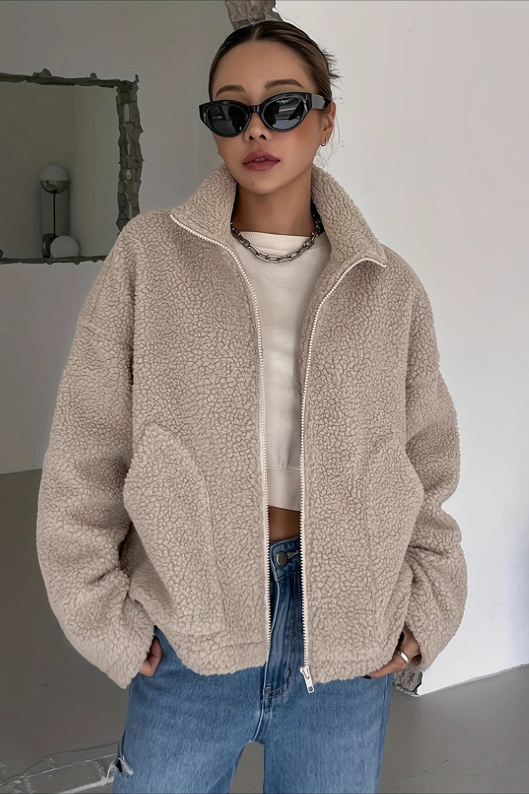 Lune London | High Collar Fleece Jacket