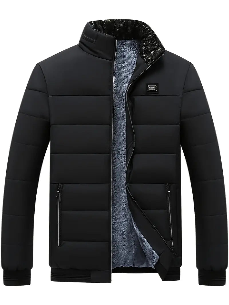 Lune London | fashionable men's jacket with high collar - thick and warm winter coat with velvet lining