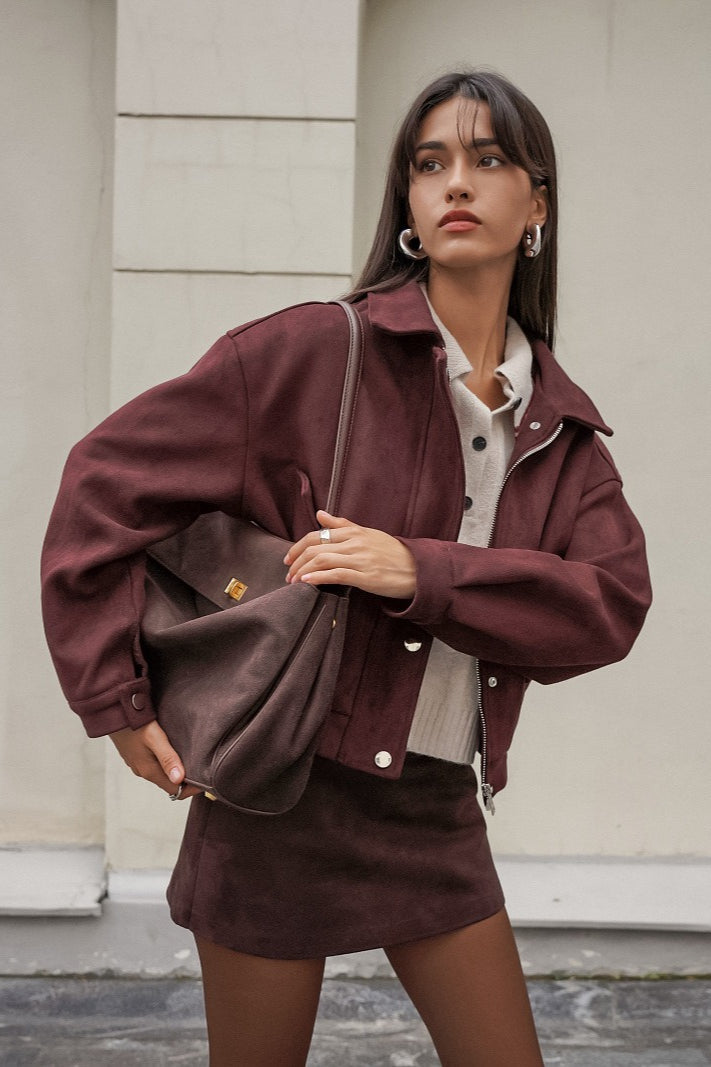 Lune London | Fit Red-Brown Suede Jacket