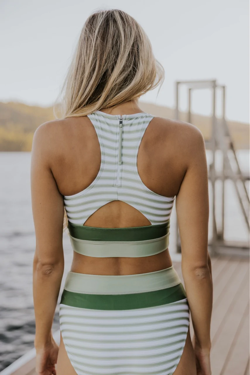Chic und Stil | Black Colorblock Cut Back Bikini Set