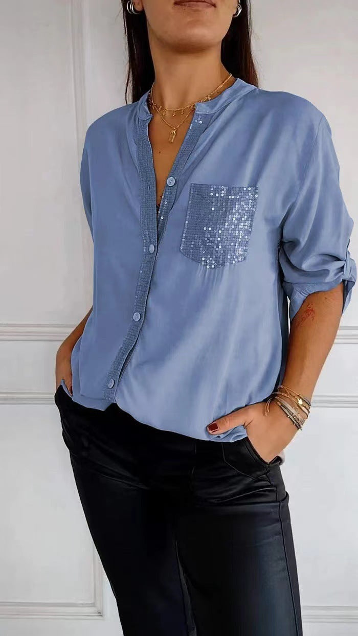 Lune London | Glitter Blouse with Sequin Pocket