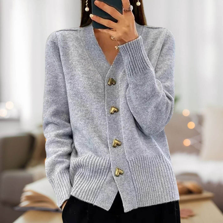 Lune London | Stylish cardigan with heart button accents