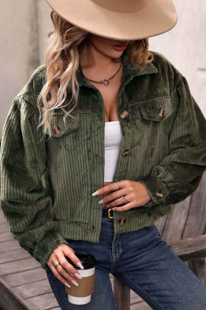 Lune London | Shorter Cord Jacket - Olive Green