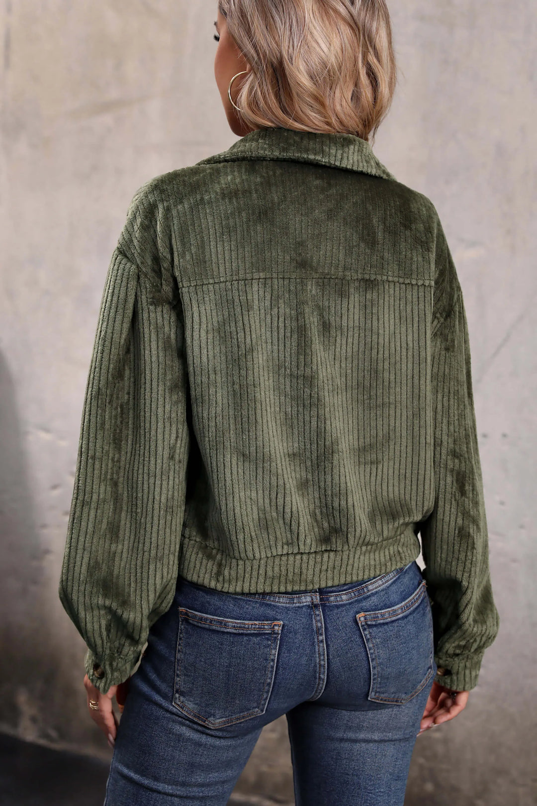 Lune London | Shorter Cord Jacket - Olive Green