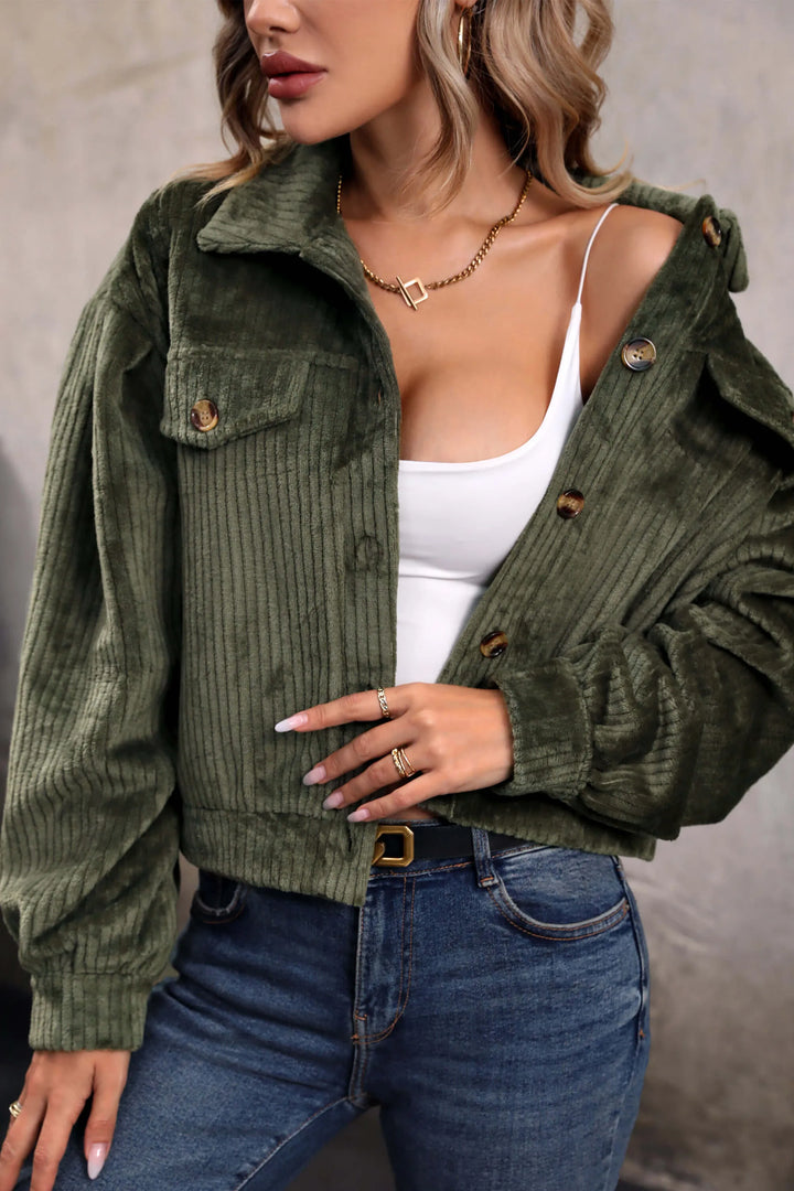 Lune London | Shorter Cord Jacket - Olive Green