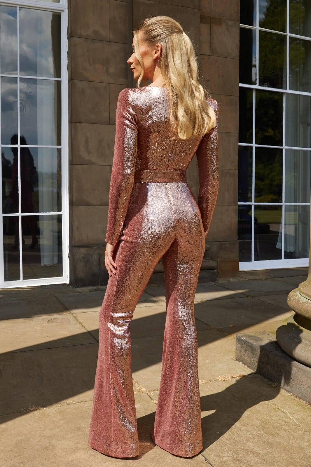 Lune London - Sequined Long Sleeve Jumpsuit
