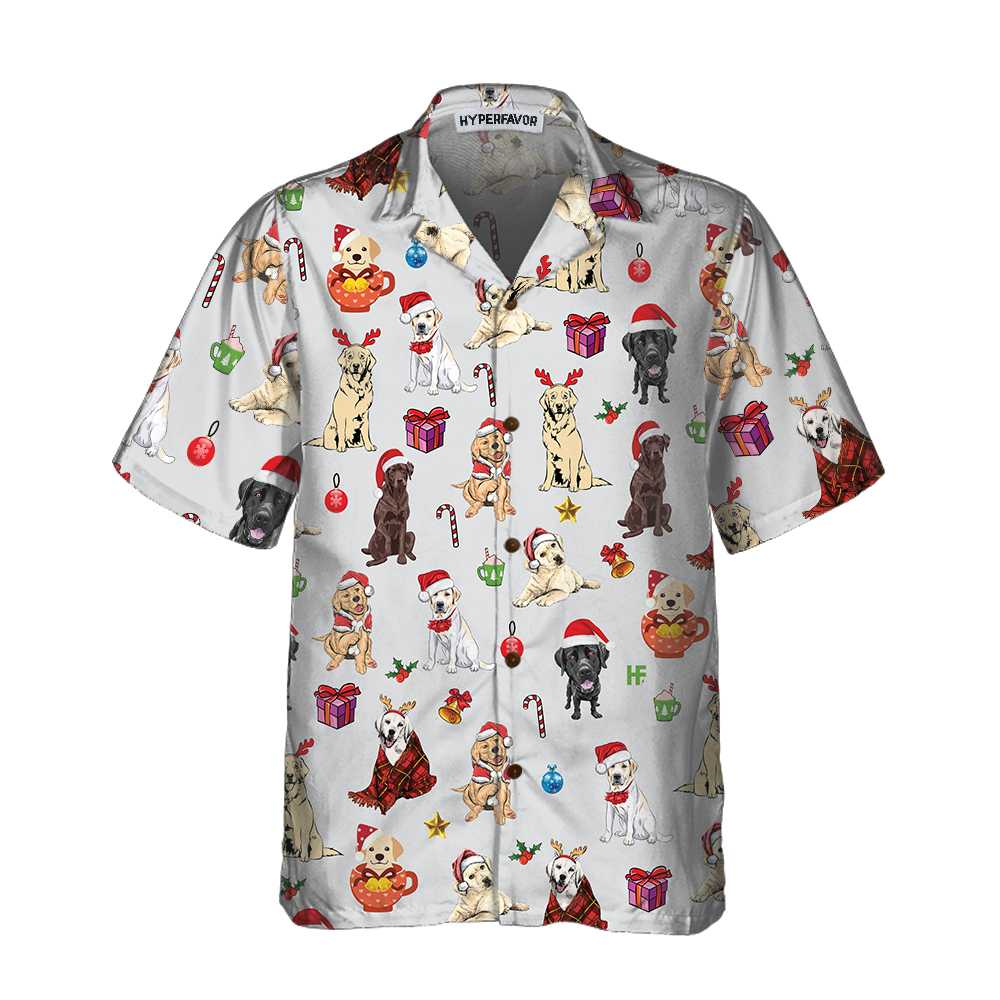 Lune London | Cute Labrador Retriever Hawaiian Shirt for Christmas, Funny Labrador Christmas Shirt, Best Christmas Gift