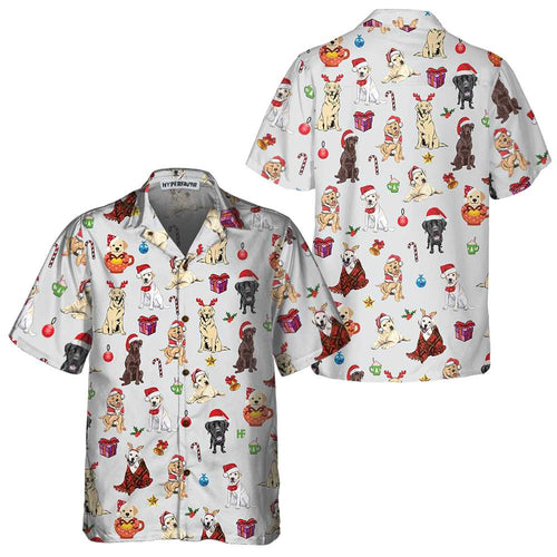 Lune London | Cute Labrador Retriever Hawaiian Shirt for Christmas, Funny Labrador Christmas Shirt, Best Christmas Gift