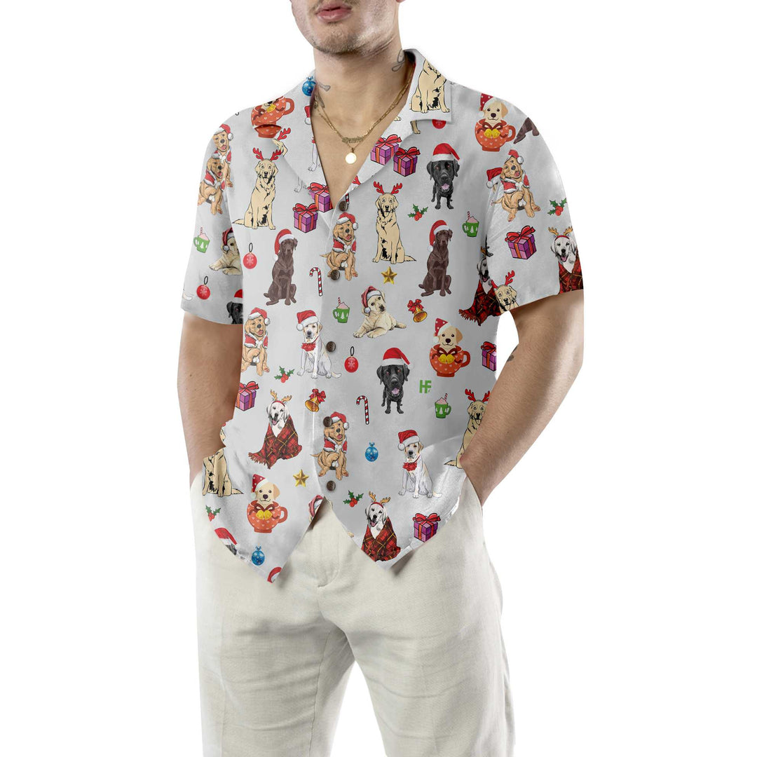 Lune London | Cute Labrador Retriever Hawaiian Shirt for Christmas, Funny Labrador Christmas Shirt, Best Christmas Gift