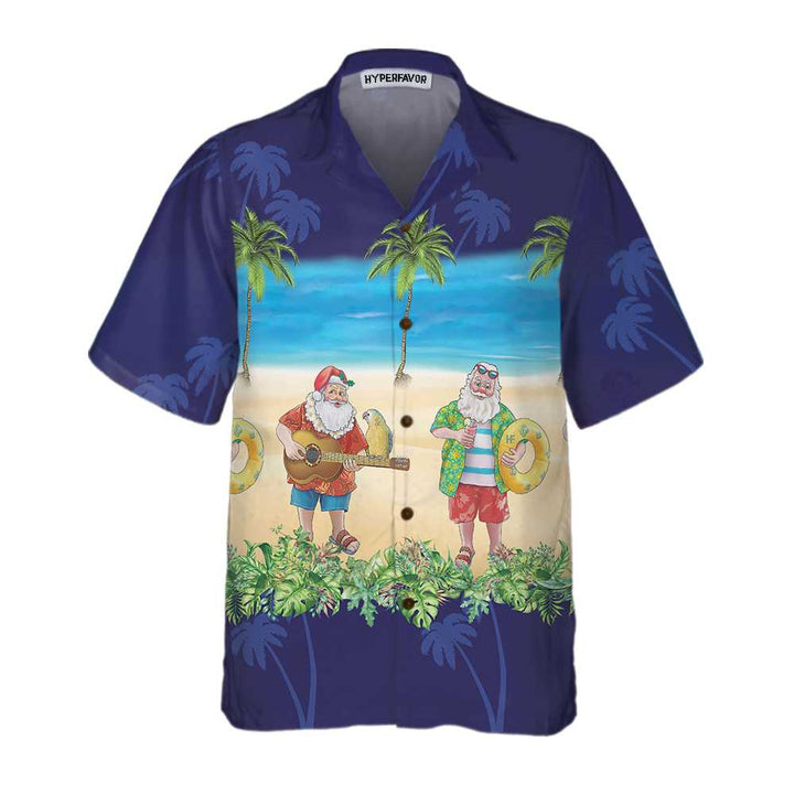 Lune London | Chemise Aloha Santa Chemise Hawaïenne, Chemise de vacances de Noël Santa amusante, Meilleur cadeau pour Noël