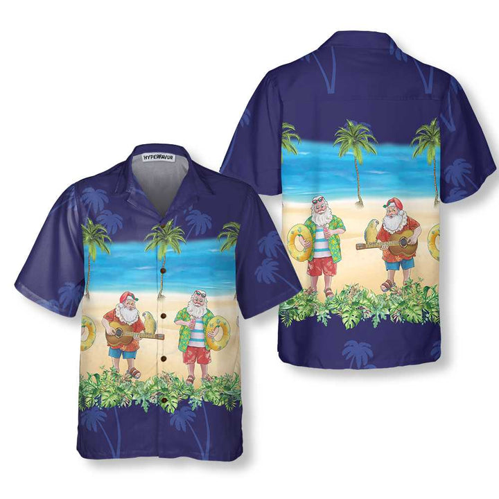 Lune London | Chemise Aloha Santa Chemise Hawaïenne, Chemise de vacances de Noël Santa amusante, Meilleur cadeau pour Noël