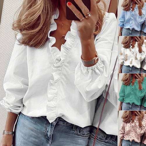Lune London | Spring and Summer New Lotus Leaf Collar Women's Shirt