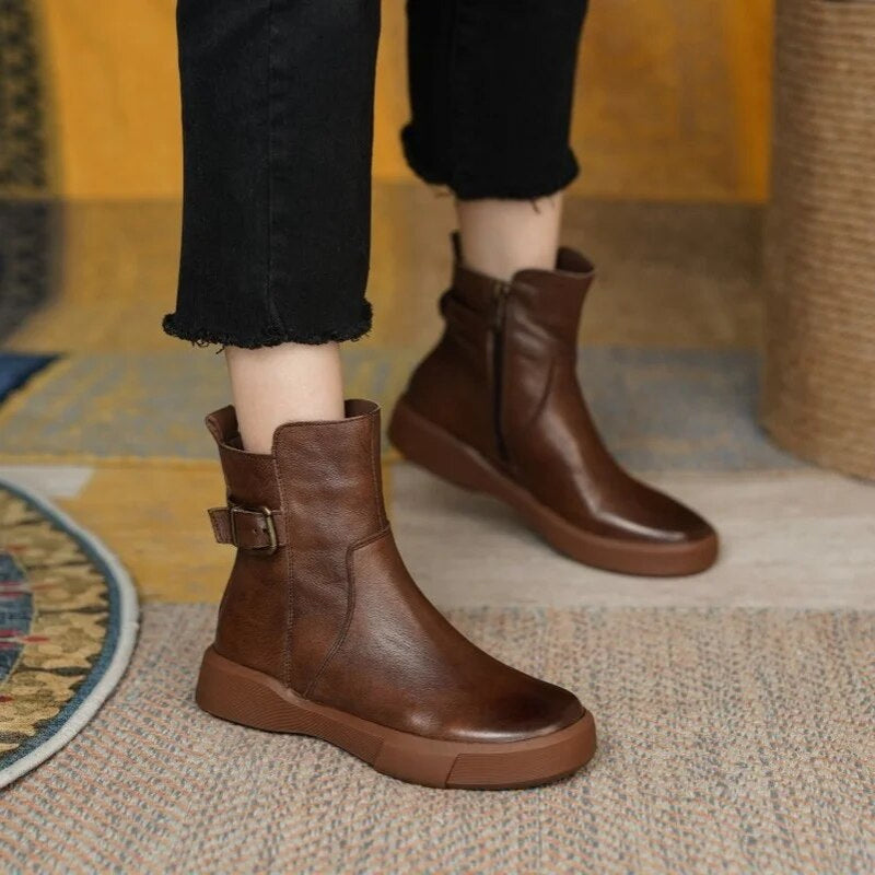 Lune London | Ankle boots for women, side buckle - Comfort Fit